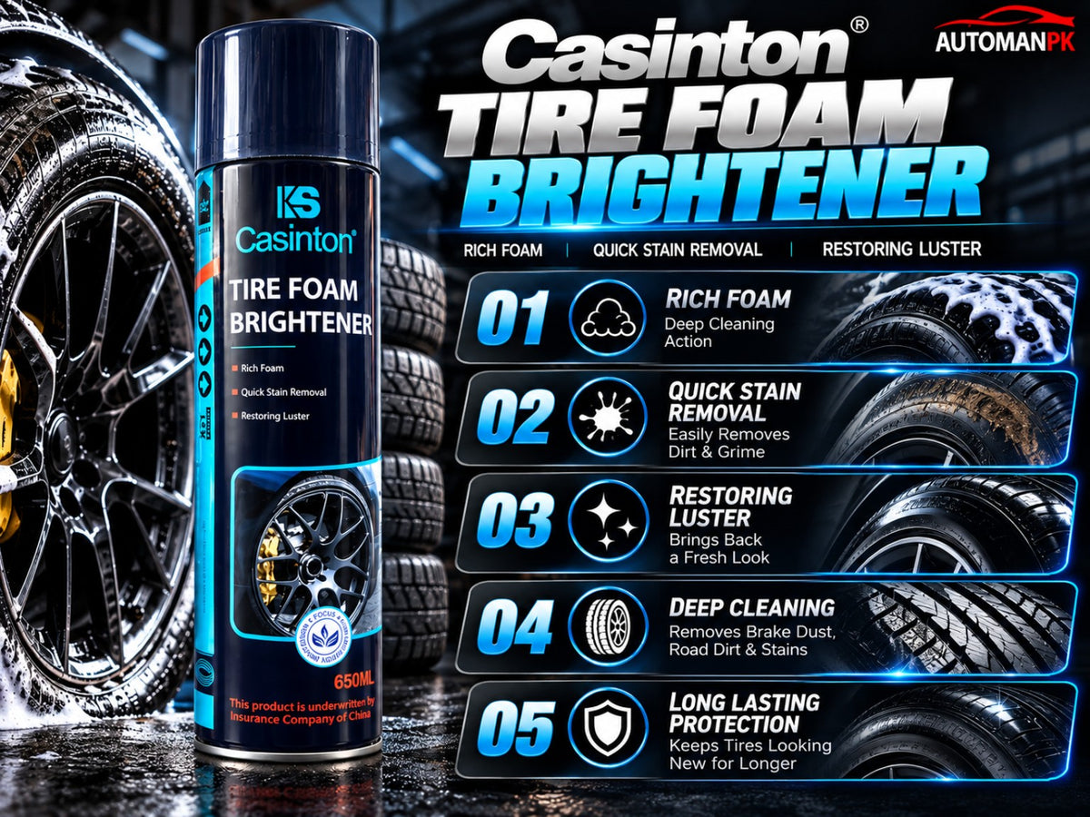 KS Casinton Tire Foam Brightener 650ml rich foam and stain removal features