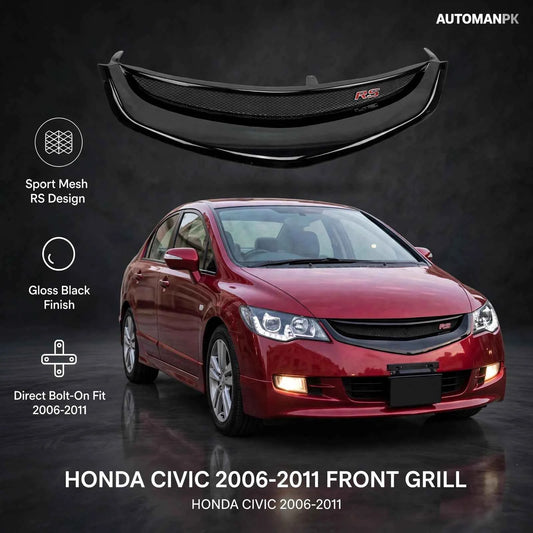 Honda Civic Reborn 2006-2011 Honeycomb Front Grill – Sporty Mesh Upgrade