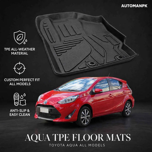 Toyota Aqua TPE Floor Mats – All Models Custom Fit (4Pcs Set)