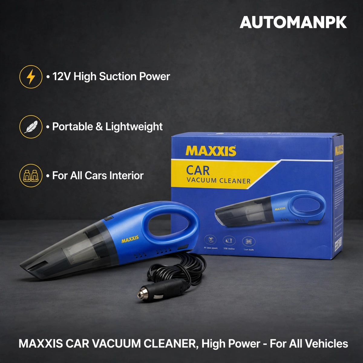 Compact Car Vacuum Cleaner 12V – GoodYear & Maxxis | Price in Pakistan | AutoManPK