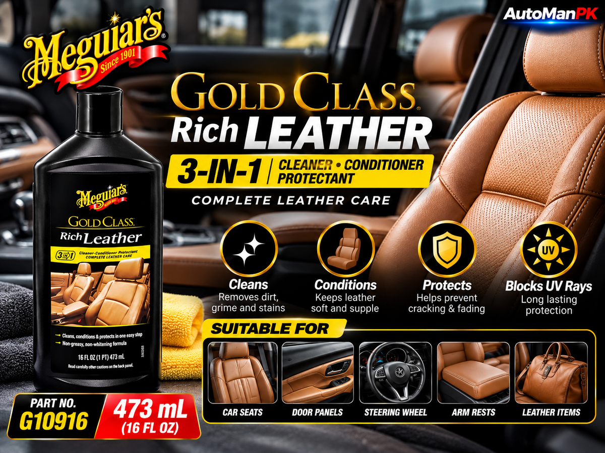 Meguiar's Gold Class Rich Leather 3-in-1 Cleaner Conditioner Protectant G10916 473ml