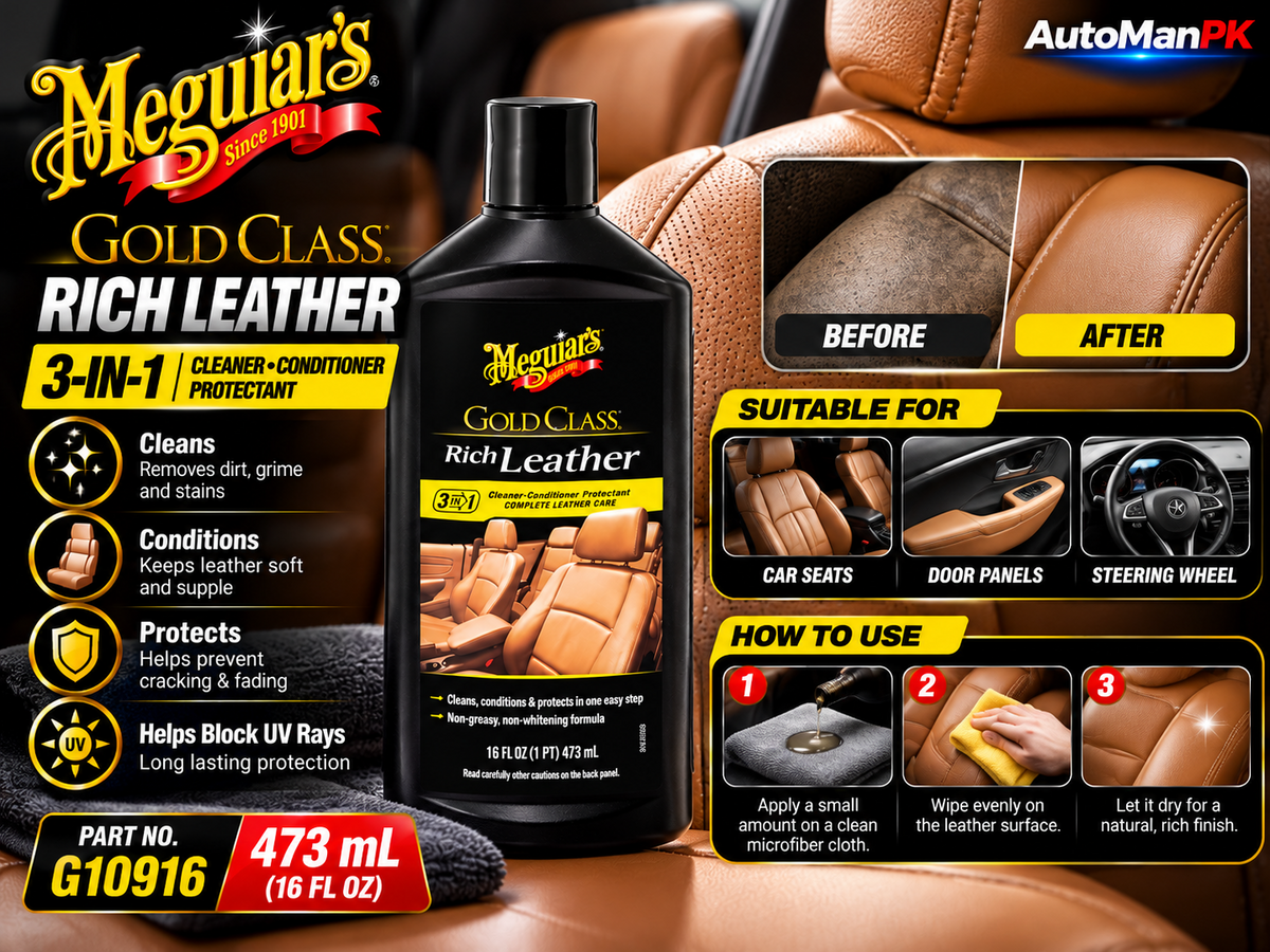 How to use Meguiar's Gold Class Rich Leather cleaner conditioner protectant on car leather