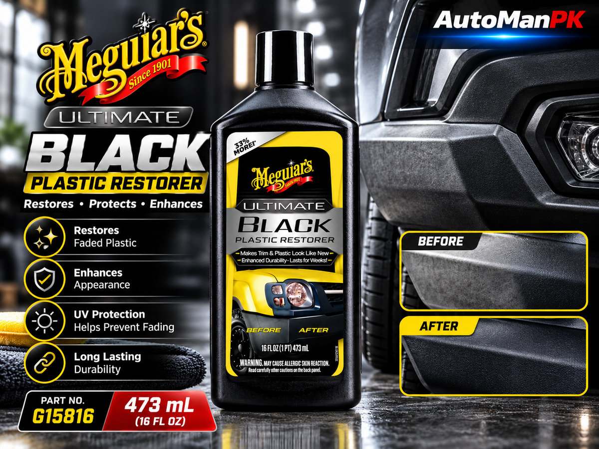 Meguiar's Ultimate Black Plastic Restorer G15816 473ml for faded exterior plastic trim