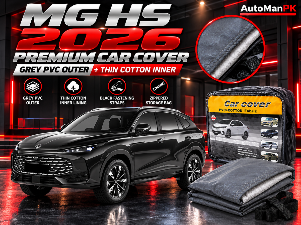 Close-up material and folded grey PVC outer thin cotton inner car cover for MG HS 2026