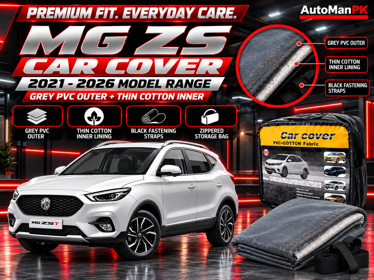 Folded grey PVC and cotton inner car top cover for MG ZS 2021–2025