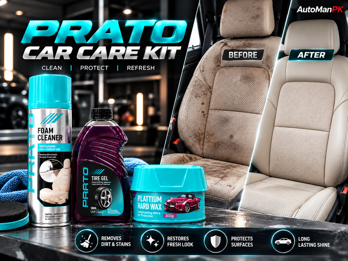 Prato Car A Care 3-in-1 Bundle before and after car interior cleaning