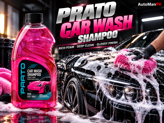 Prato Car Shampoo 500ml car wash application rich foam glossy finish AutoManPK Pakistan
