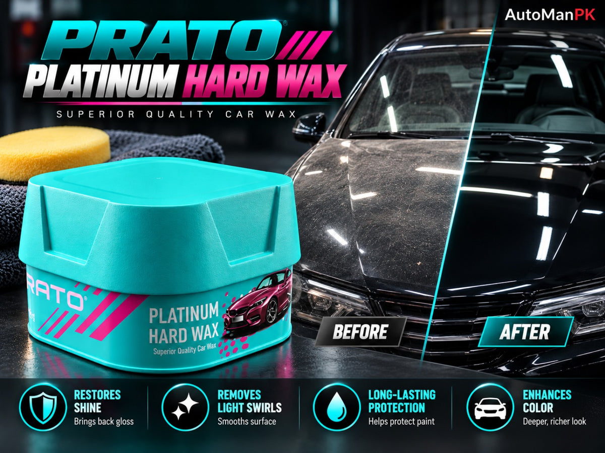 Prato Platinum Hard Wax 200g before and after car paint shine and protection result