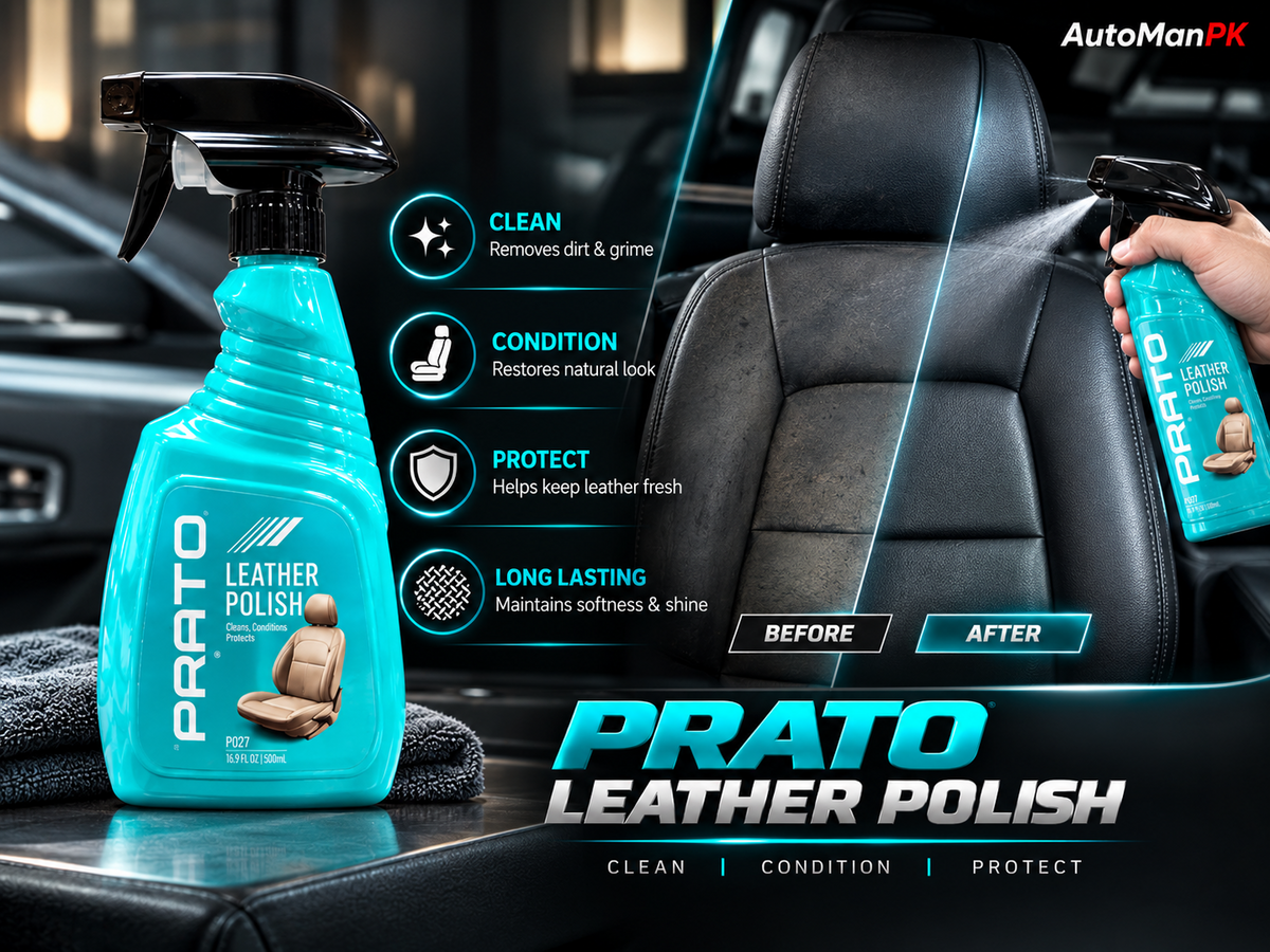 Prato Leather Polish 500ml leather cleaning conditioning protection before and after