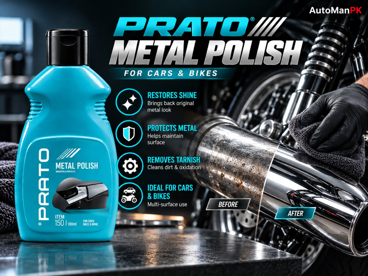 Prato Metal Polish 300ml features restores shine protects metal removes tarnish cars bikes