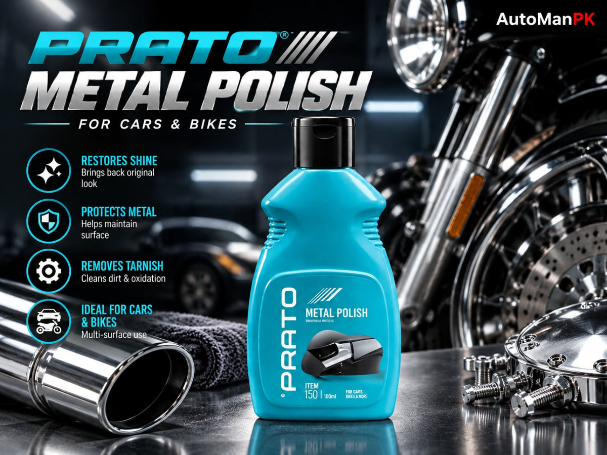 Prato Metal Polish 300ml metal polish for cars bikes chrome and metal shine AutoManPK
