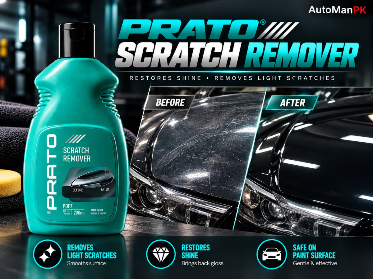 Prato Scratch Remover 300ml before and after light scratch paint shine result