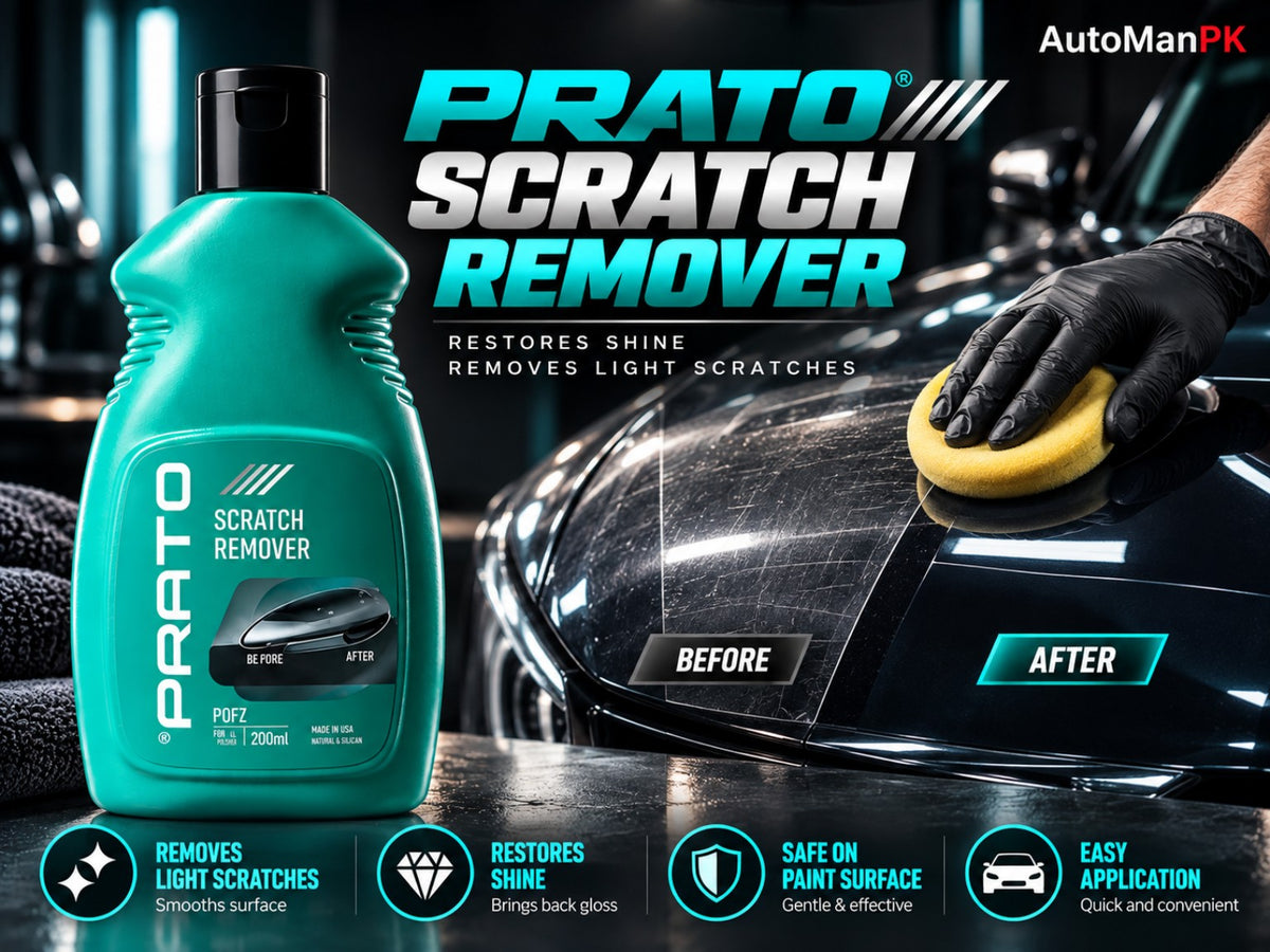 Prato Scratch Remover 300ml features removes light scratches restores shine paint surface easy application