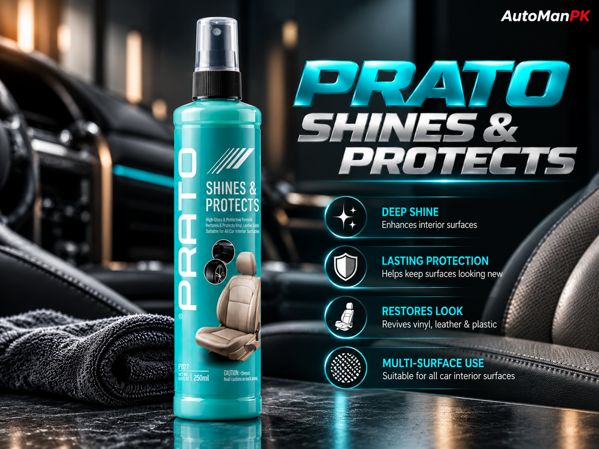 Prato Shines & Protects 295ml dashboard polish and interior protectant