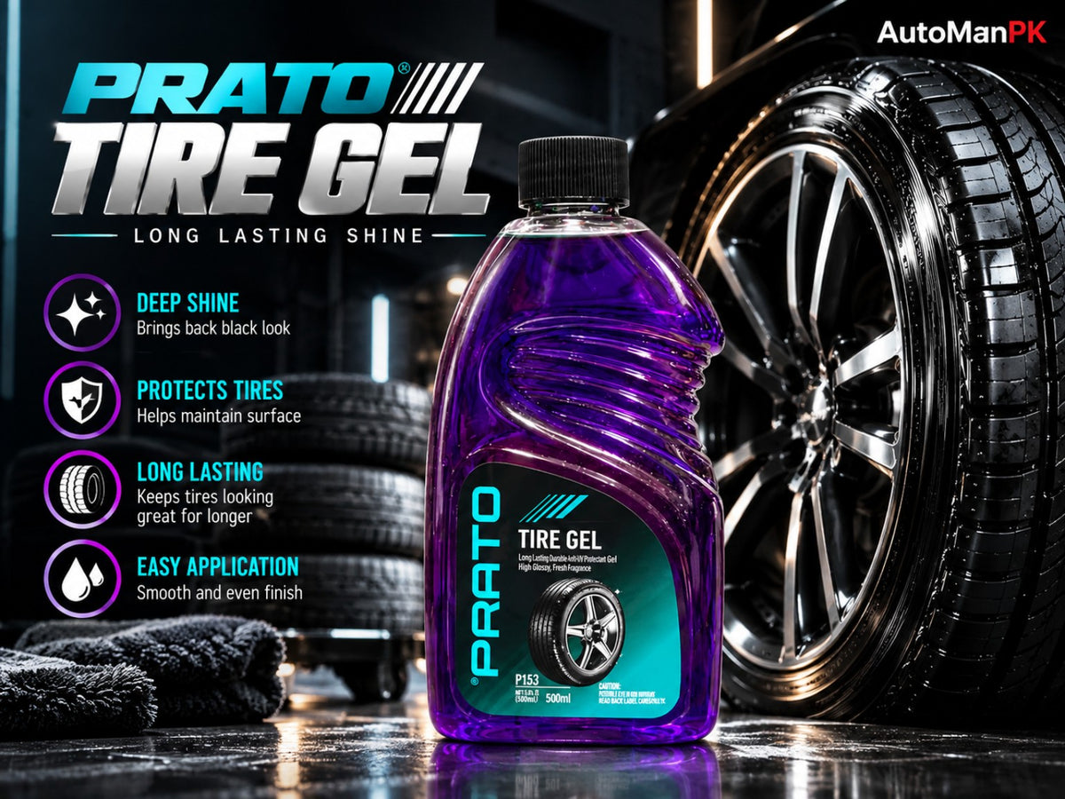 Prato Tire Gel 500ml car tire polish deep black shine AutoManPK
