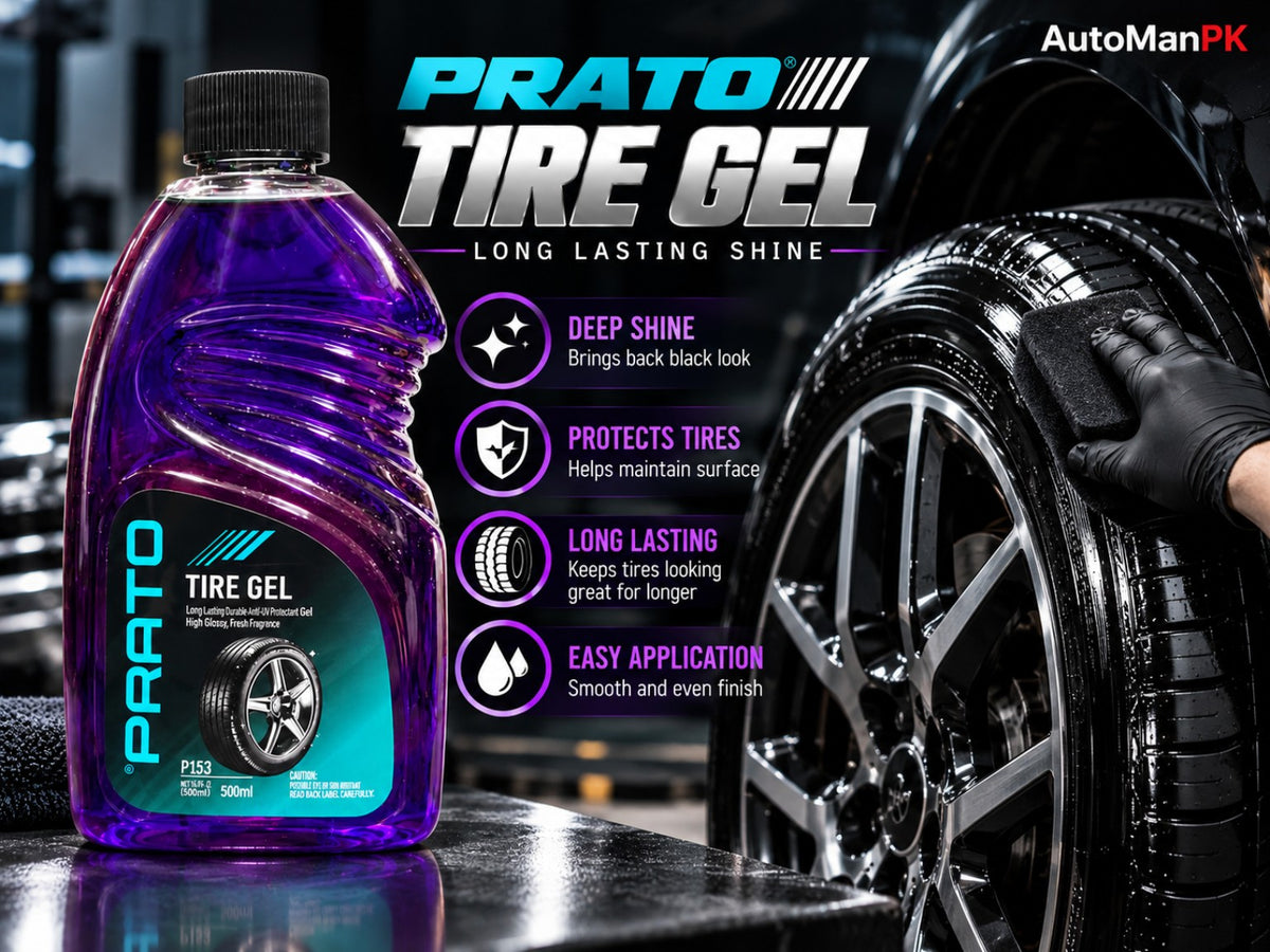Prato Tire Gel 500ml deep shine tire protection long lasting easy application