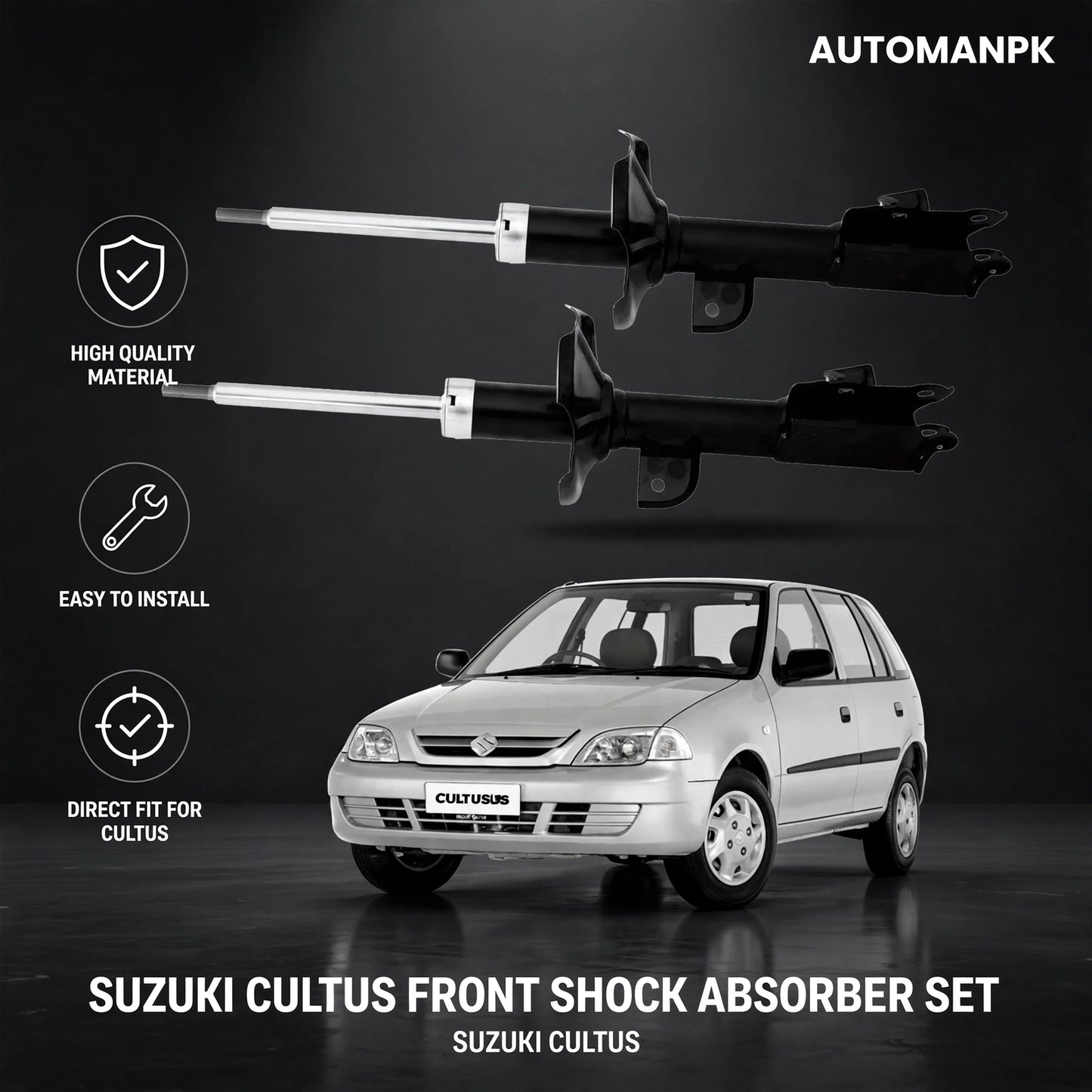 Suzuki Cultus Genuine Agri Front & Rear Shock Absorber (2010–2017)