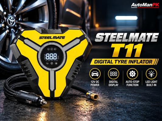 Steelmate T11 digital tyre inflator 12V DC with digital display and auto-stop - AutoManPK