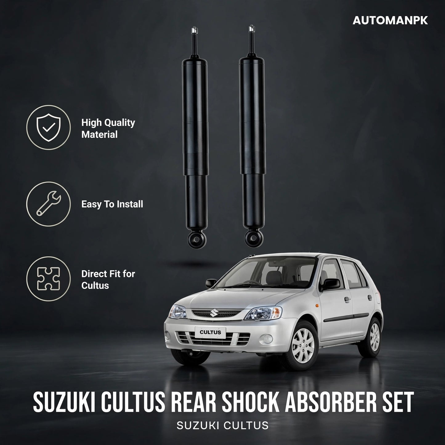 Suzuki Cultus Genuine Agri Front & Rear Shock Absorber (2010–2017)