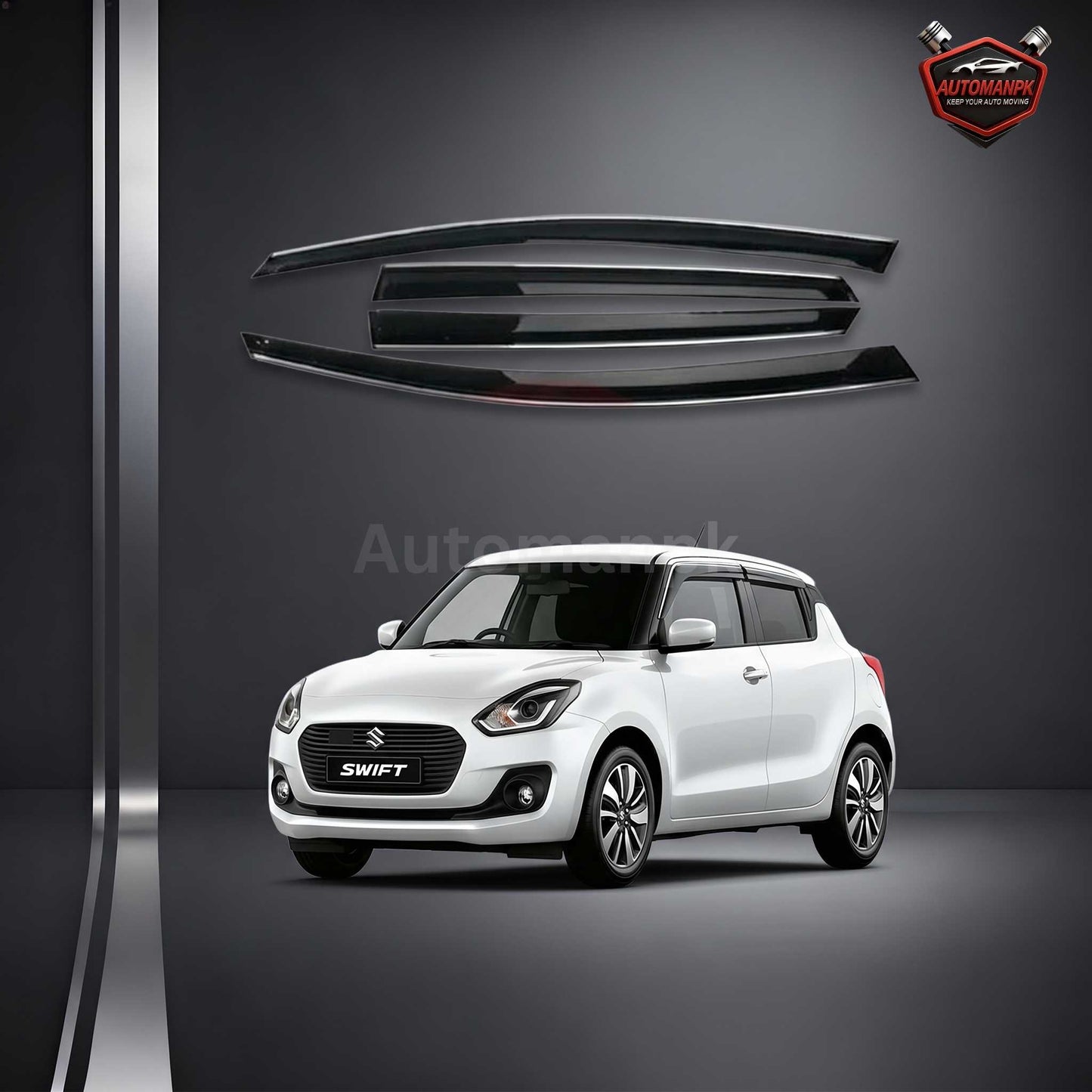 Suzuki Swift New Model Air Press Sun Visor / Door Visor – Wind Deflector (Set of 4)