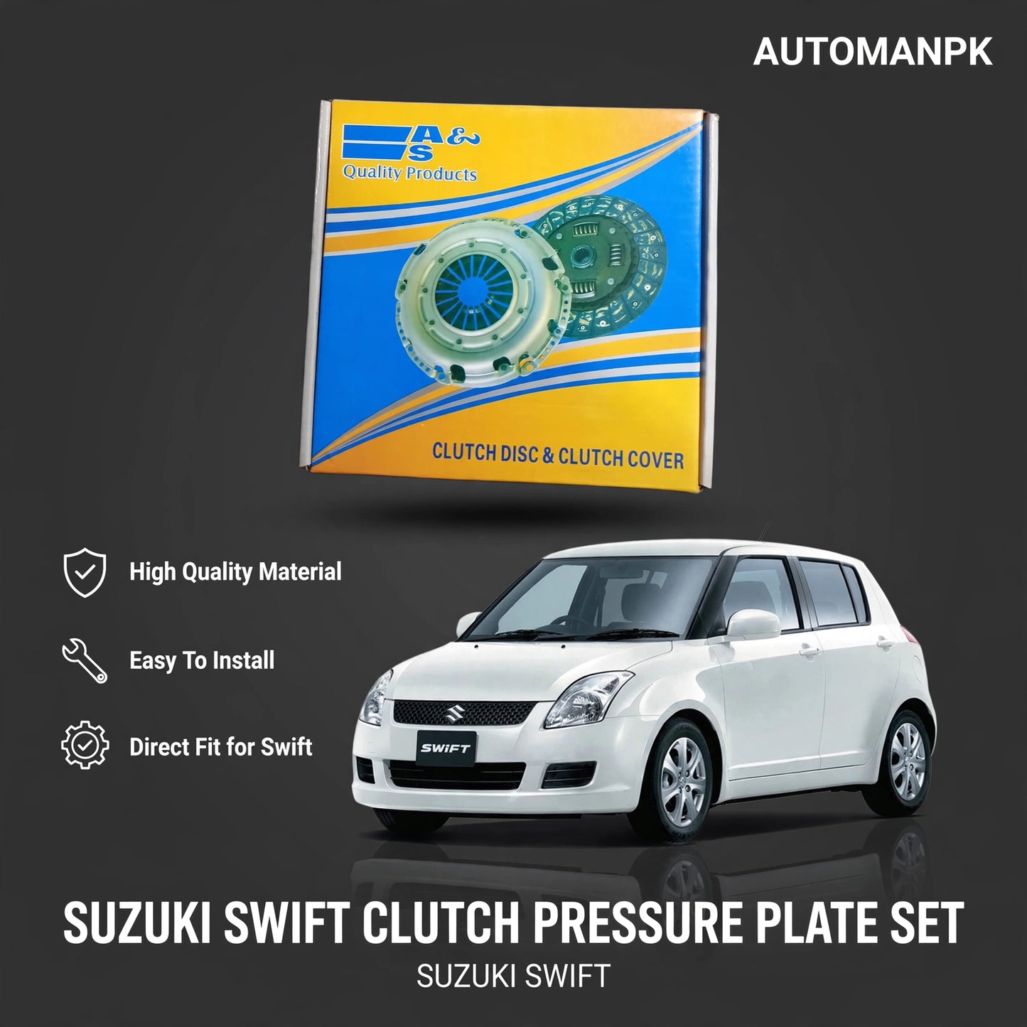 Premium A&S Clutch Pressure Plate for Suzuki Swift – High Performance & Reliable Auto Part in Pakistan
