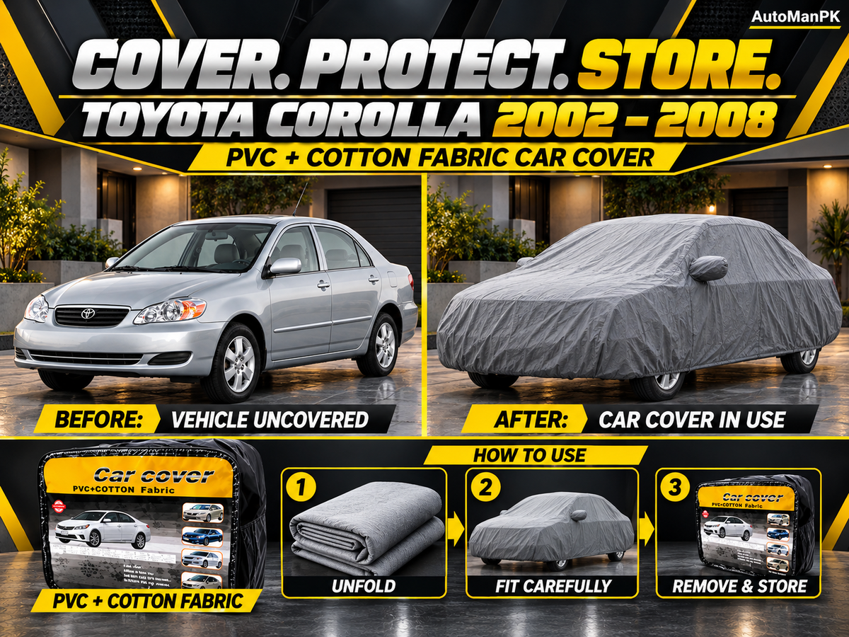 Toyota Corolla 2002–2008 car cover use, before and after, folding and storage guide