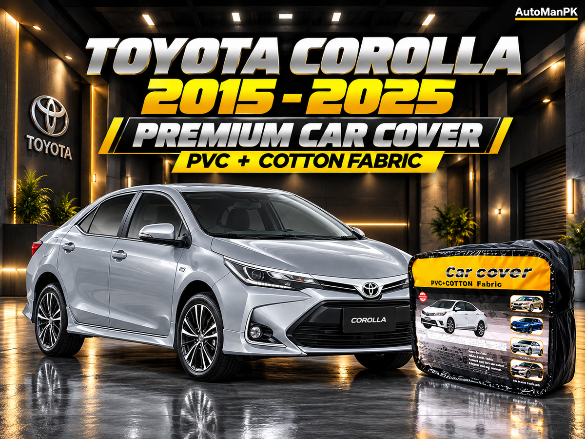 Toyota Corolla 2015–2026 car top cover in PVC and cotton fabric by AutoManPK