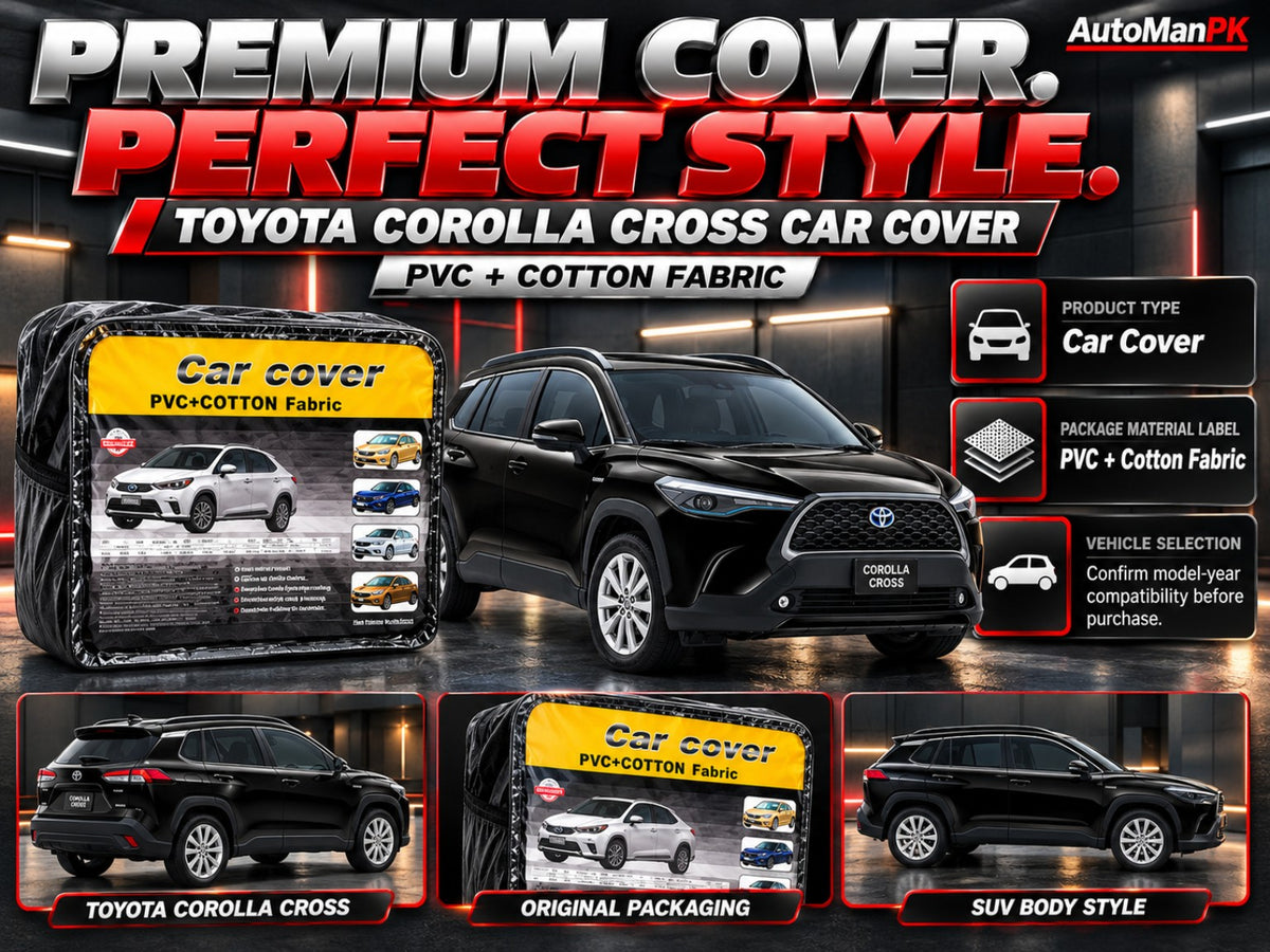 Toyota Corolla Cross car cover premium product presentation and packaging