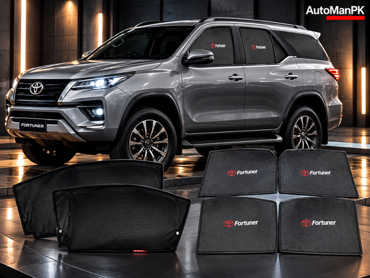 Toyota Fortuner window sun shades fixed flexible 4 door AutoManPK premium hero