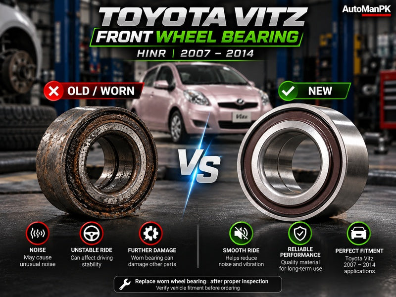 Toyota Vitz front wheel bearing HINR DAC 4017 old and new comparison 2007-2014 AutoManPK