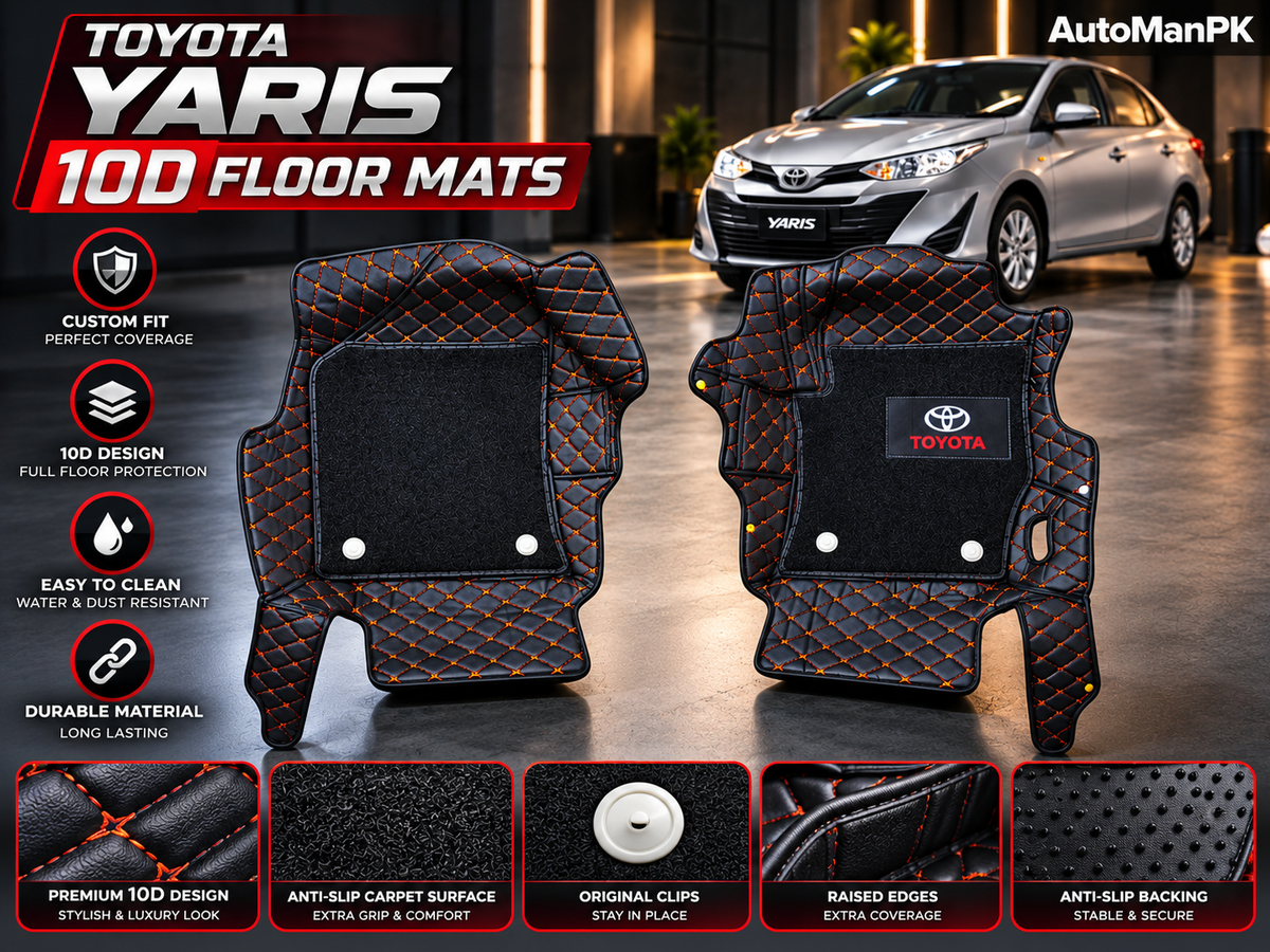 Toyota Yaris 10D floor mats features custom fit AutoManPK
