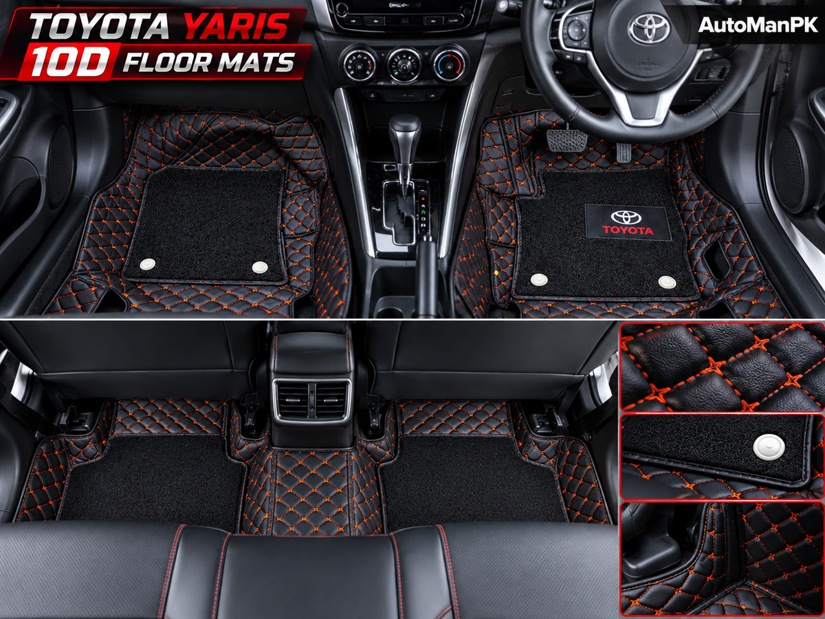 Toyota Yaris 10D floor mats fitment interior guide AutoManPK