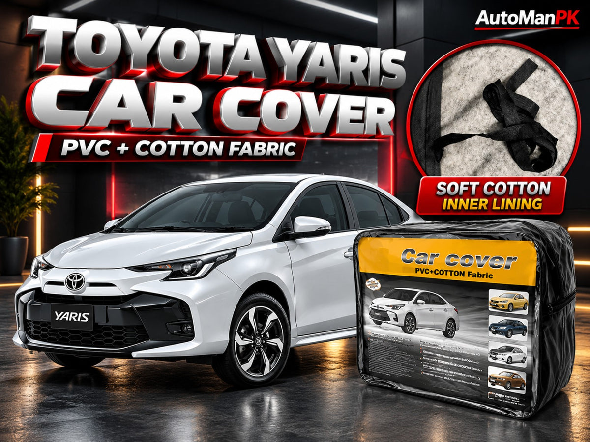Toyota Yaris car cover with PVC exterior and cotton fabric inner lining - AutoManPK
