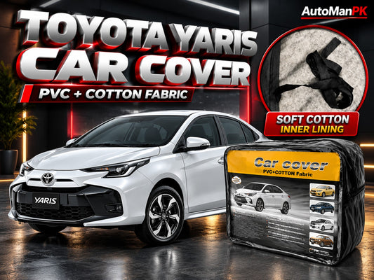 Toyota Yaris car cover with PVC exterior and cotton fabric inner lining - AutoManPK