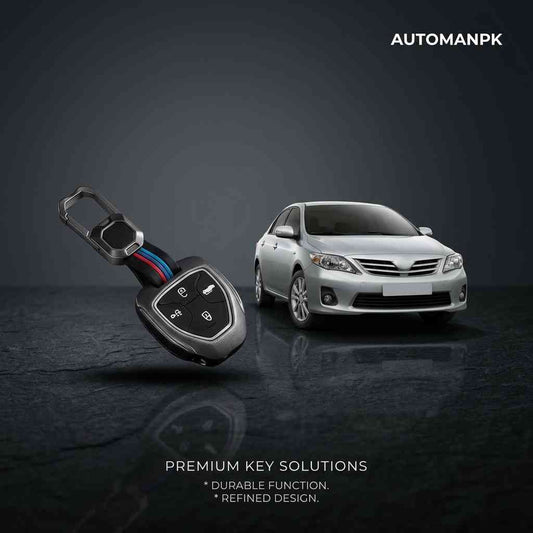 Toyota Corolla 2009-2014 Metal Key Cover – Premium Key Solutions – Durable Function – Refined Design – Gun-Metal Finish