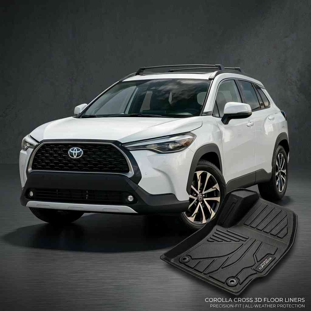 Toyota Corolla Cross TPE 3D Floor Liners – Custom Fit – Precision-Fit – All-Weather Protection – Full Set