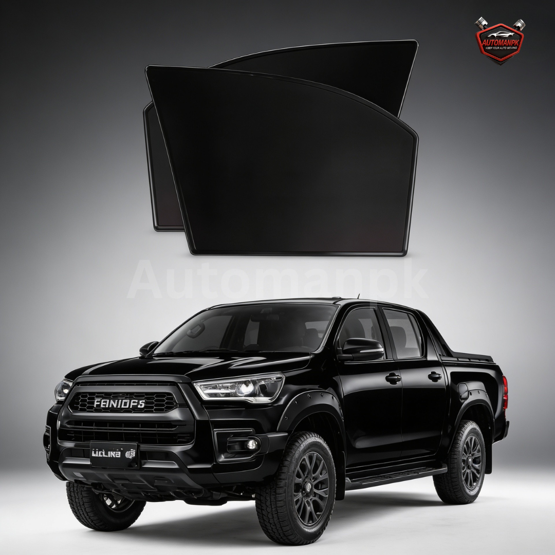 Toyota Revo Rocco Window Sun Shades – Fixed & Flexible 4 Door Set