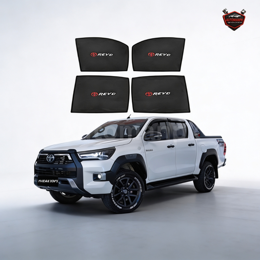 Toyota Revo Rocco Window Sun Shades – Fixed & Flexible 4 Door Set