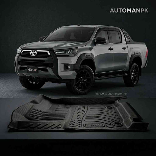 Toyota Hilux Revo TPE Premium 3D Floor Liners – Ultra-Grip – Custom Fit – All-Weather – Full Set