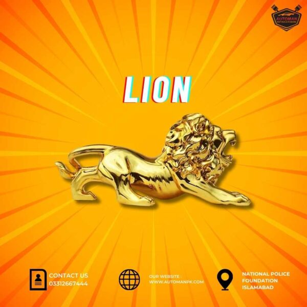 Golden Lion Decoration for Car Dashboard – Premium Car Ornament in Pakistan