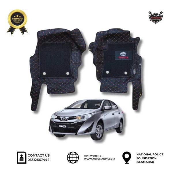 Toyota Yaris 10D Custom Car Floor Mats – Waterproof, Luxury Leather Finish | AutoManPK