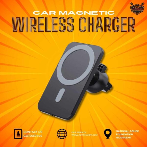 Magnetic (MagSafe) Wireless Charging Car Vent Mount – Black in Pakistan | Automanp