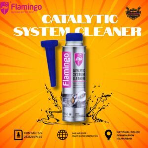 Flamingo Catalytic System Cleaner 220ml bottle – available at AutoManPK
