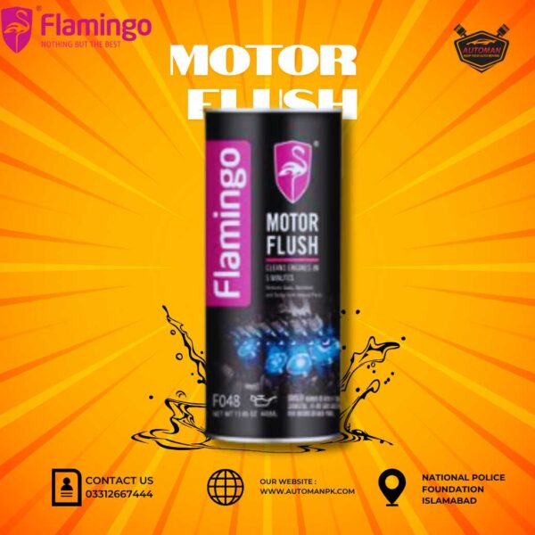 Flamingo Motor Flush 443ml – Engine Cleaner for Petrol & Diesel Cars | AutoManPK