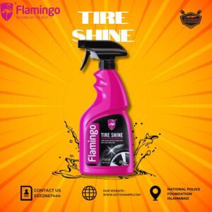 Flamingo Tire Shine 500ml – Car Tire Polish Spray Available at AutoManPK