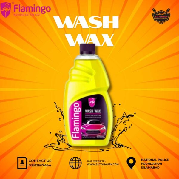 Flamingo Wash and Wax 500ml Bottle – Car Shampoo and Wax Cleaner – AutoManPK