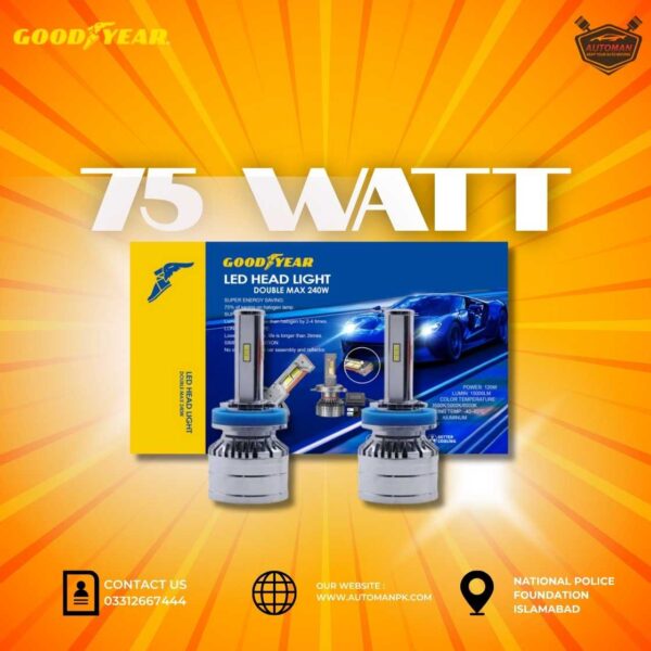 Goodyear 75W H4 Grip Car LED Headlight Bulb with 6 Months Warranty – AutoManPK