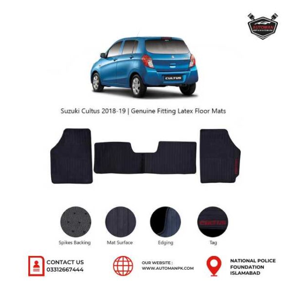 Suzuki Cultus New Black Latex Floor Mats – Rubber Car Mats AutoManPK