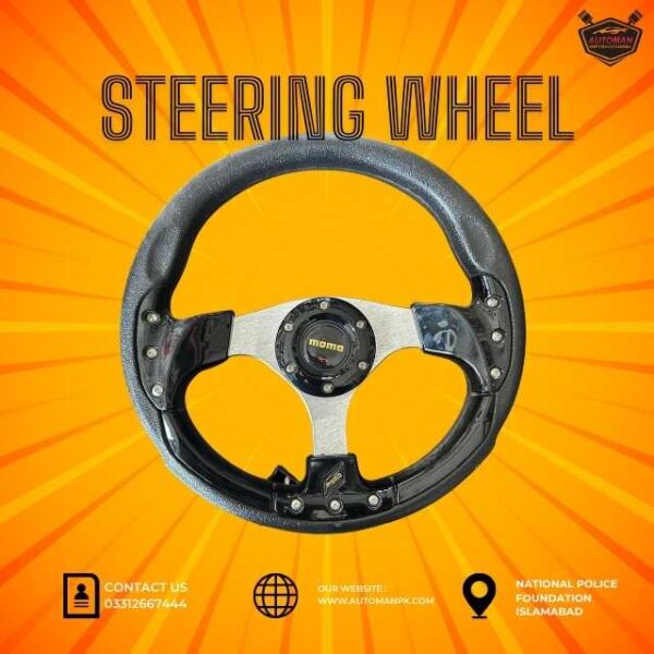 MOMO Short Steering for Cars Black Color – Premium Racing Steering Wheel in Pakistan