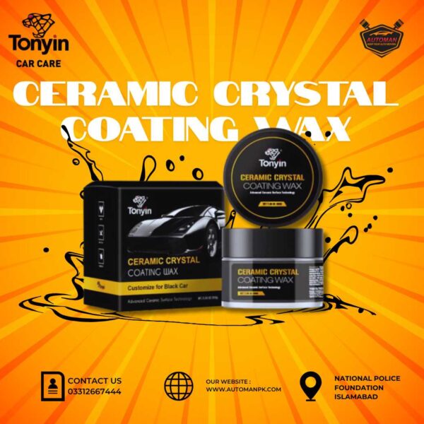 Advanced Ceramic Crystal Coating Wax for Black Cars – 200g Long-Lasting Gloss Shine AutoManPK